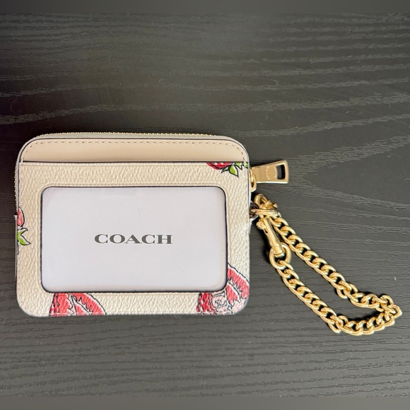 Coach Strawberry Print Zip Card Case - Picture 5 of 7